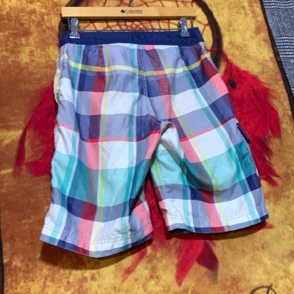 AMERICAN EAGLE OUTFITTERS-multicolored plaid drawstring high waist hybrid shorts - Picture 10 of 11